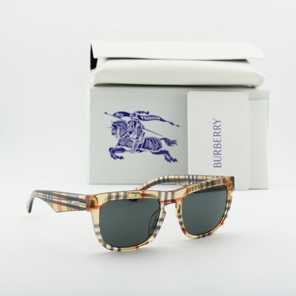 Burberry BE4431U 412287 Square Sunglasses - Vintage Check/Grey main image 9